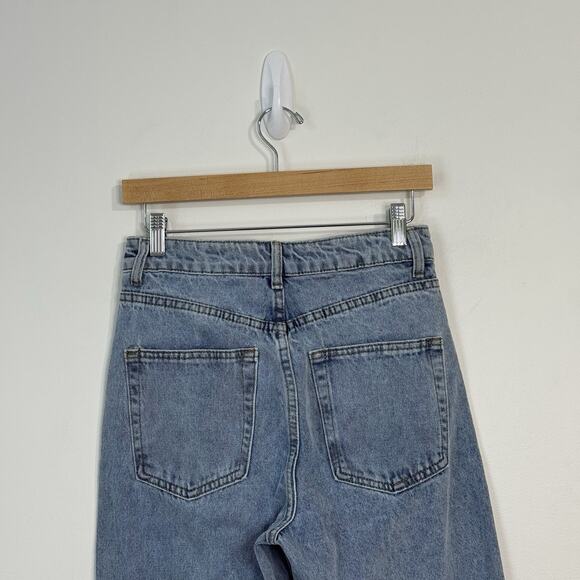 DISSH Denim Vinnie Blur Split Hem Straight Jeans Size 8 Light Blue High Rise - Picture 7 of 12